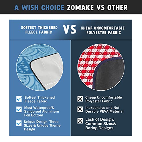 ZOMAKE Picnic Blankets Waterproof Foldable,79"x79" Concert Blanket,Beach Blanket,Yard Blanket