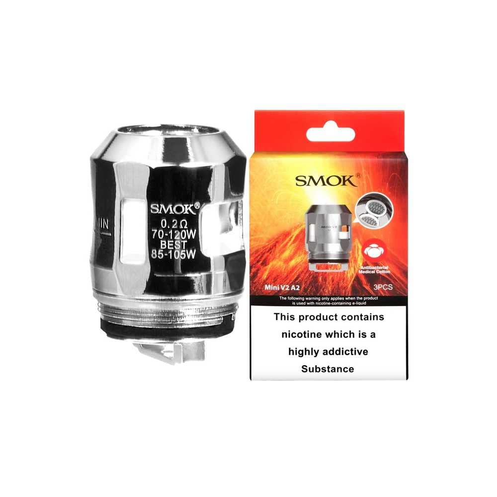 SMOK TFV8 Baby V2 A2 Replacement Coils, Compatible with TFV8 Baby V2 Mini Tank, Pack of 3 No Nicotine
