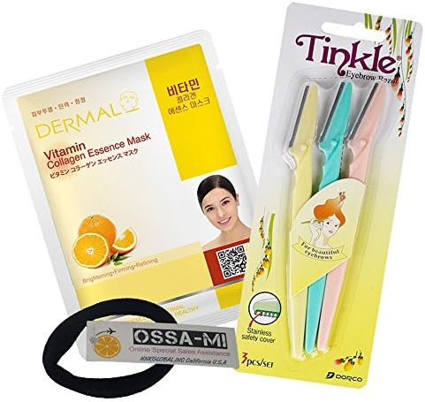 Tinkle Eyebrow Razor 1ea & Dermal Essence Face Mask 1ea-OSSAMI TD Set