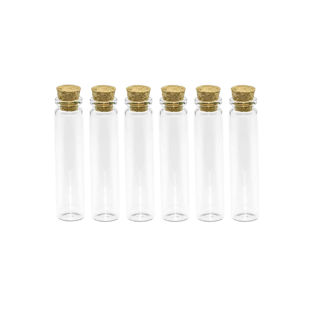 Jarvials 100pcs 13cc Transparent Glass Bottle With Cork Stopper, Bottle Mouth Shape is Bayonet Mouth Shape. (13ml-18x80x12.5)