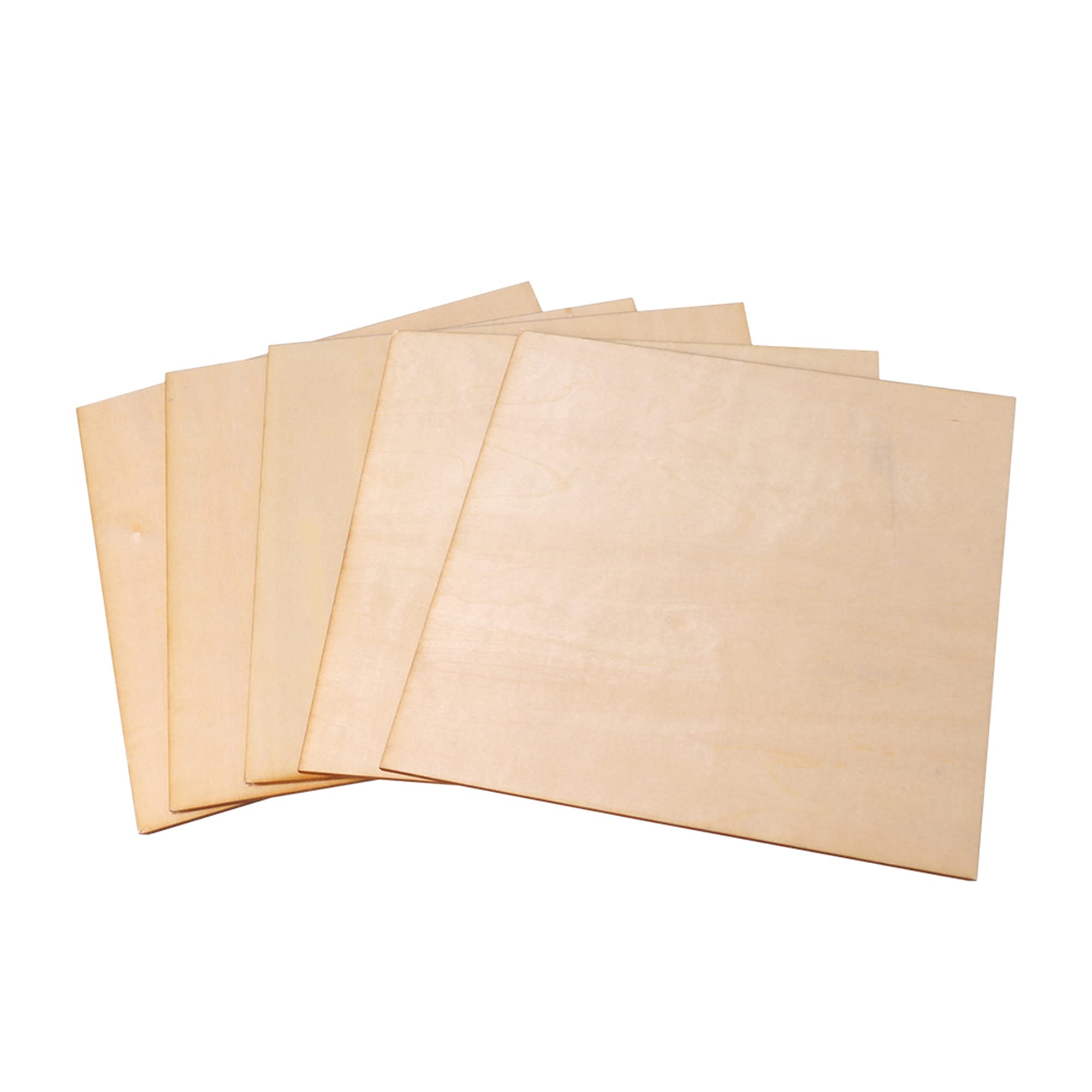 Mxfans 5pcs 200x200x1.5mm Basswood Sheet Unfinished Craft Wooden Sheets for Architectural Model Wood Board DIY Ornaments