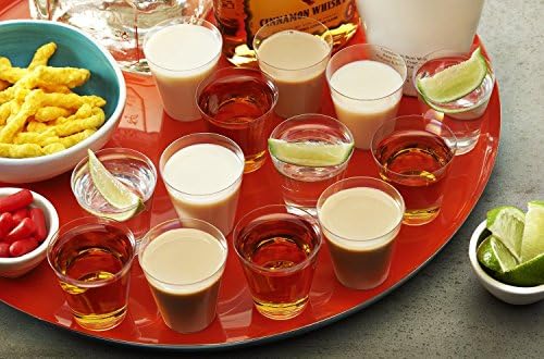 Toasted Drinkware Hard Plastic Clear 2-Ounce Shot Glasses, 50 Count