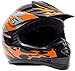 Youth Kids Off Road Gear Combo Helmet Gloves & Goggles - Orange (Medium)