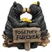 Ebros Romantic Black Bear Couple Kissing by Wooden Log Statue 7
