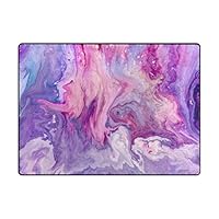 Vantaso Soft Foam Area Rugs Abstract Purple Pink Marble Non Slip Play Mats for Kids Boys Girls Playing Room Living Room 80x58 inch