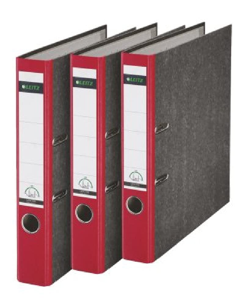 Leitz 180° A4 Board Lever Arch File 50mm Red - Pack of 3