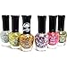 KLEANCOLOR NAIL POLISH GLITTER HALF COLLECTION - LOT OF 6 BEST COLORS! + FREE EARRING