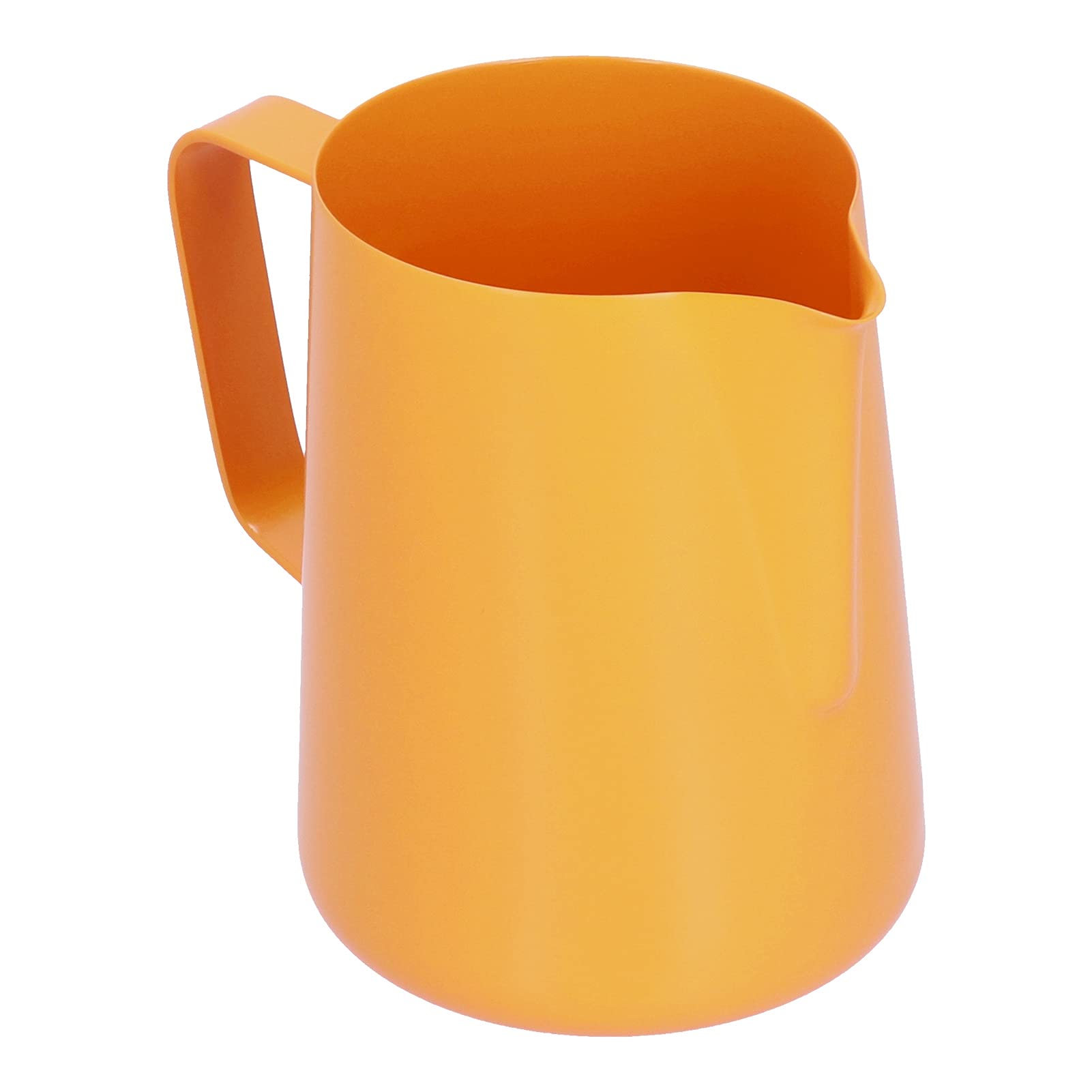 Milk Frothing Pitcher 600ml Steaming Pitchers Stainless Steel Milk Coffee Coverpuccino Latte Art Barista Steam Pitchers Milk Jug Cup(Orange)