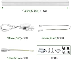 LightingWill LED T5 Integrated Fixture 4FT, Warm