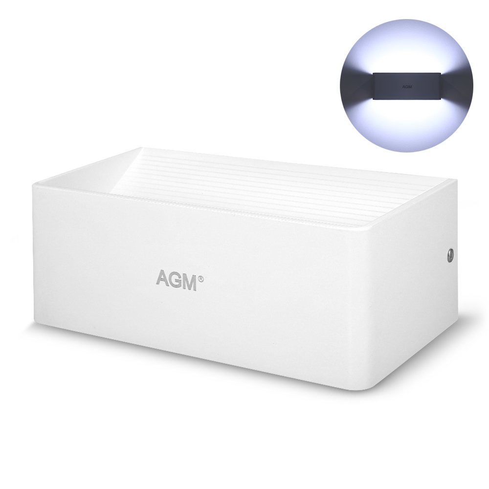 LED Wandlampe Wandleuchte, AGM 9W Aluminium Leuchten Wandlicht Flurlampe für Schlafzimmer, Wohnzimmer, Korridor 5000-6500K(kaltweiß)