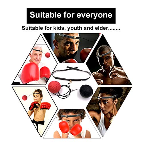 Boxing Reflex Ball, Seed 2 Difficulty Level Boxing Punching Balls with Headband, Softer Than Tennis Ball, Training to Improve Hand Eye Coordination, Punching Skill, Speed, Reaction, Great Boxing Train - Thumbnail 4