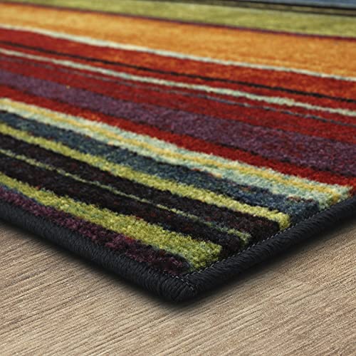 Mohawk Home Rainbow Stripe 5' x 8' Area Rug Multicolor Perfect for Living Room, Dining Room