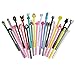 SENCOO 24 pcs Cute Cartoon Gel Black Ink Pens Assorted Style Writing Pens for Birthday Present School Prize Student Fun Girl Pens