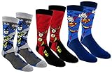 DC Comics Justice League Mens Casual Crew Socks 2 & 3 Pair Packs (One Size, JL Multi-color)
