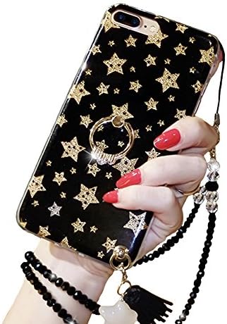 iPhone 7 Plus Kickstand Case, Luxury Bling Glitter Soft TPU Gel Beauty Shiny Flower Cute Candy Protective Cover Case for Girls with Wrist Strap (iPhone 7 Plus, Star) 1 iPhone 7 Plus Kickstand Case, Luxury Bling Glitter Soft TPU Gel Beauty Shiny Flower Cute Candy Protective Cover Case for Girls with Wrist Strap (iPhone 7 Plus, Star)