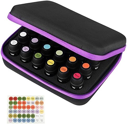 Essential Oils Case, Suitable for 5ml, 10ml and 15ml Bottles - Essential Oil Holder Organizer with Writable Labels &amp; Opener, Perfect for Travel Home Use - Storage 30 Bottles