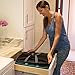 CleverMade Collapsible Laundry Tote, Large Foldable Clothes Hamper Bag, LaundryCaddy CarryAll XL Pop Up Storage Basket with Handles, Navy/Rose