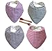 Christmas Baby Gifts Stylish-Superior Quality Baby Bandana Drool Bibs with 3 Snaps, Unisex 4-Pack( Purple, Red, Black,Green), Baby Shower Gift for Boys and Girls