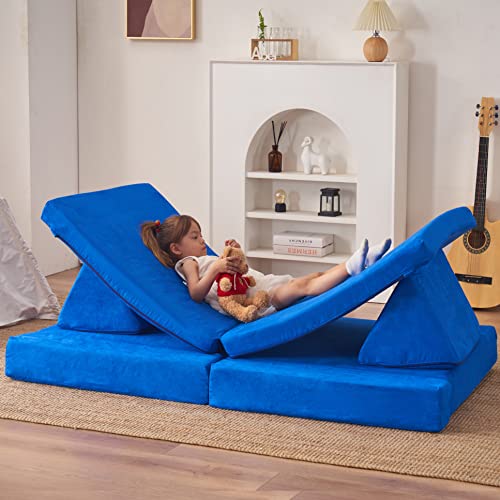 jela Kids Couch Extended Size 8PCS for Family, Floor Sofa Couch Modular Funiture for Kids Adults, Playhouse Play Set for Toddlers Babies, Modular Foam Play Couch Indoor 66