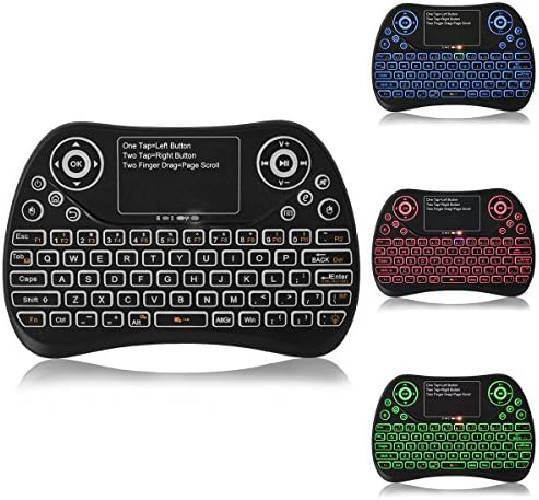 Backlit Mini Keyboard 2.4GHz Mini Wireless Keyboard with Mouse Touchpad and Remote Control for PS3, PC, Xbox 360, Android TV Box, Smart TV