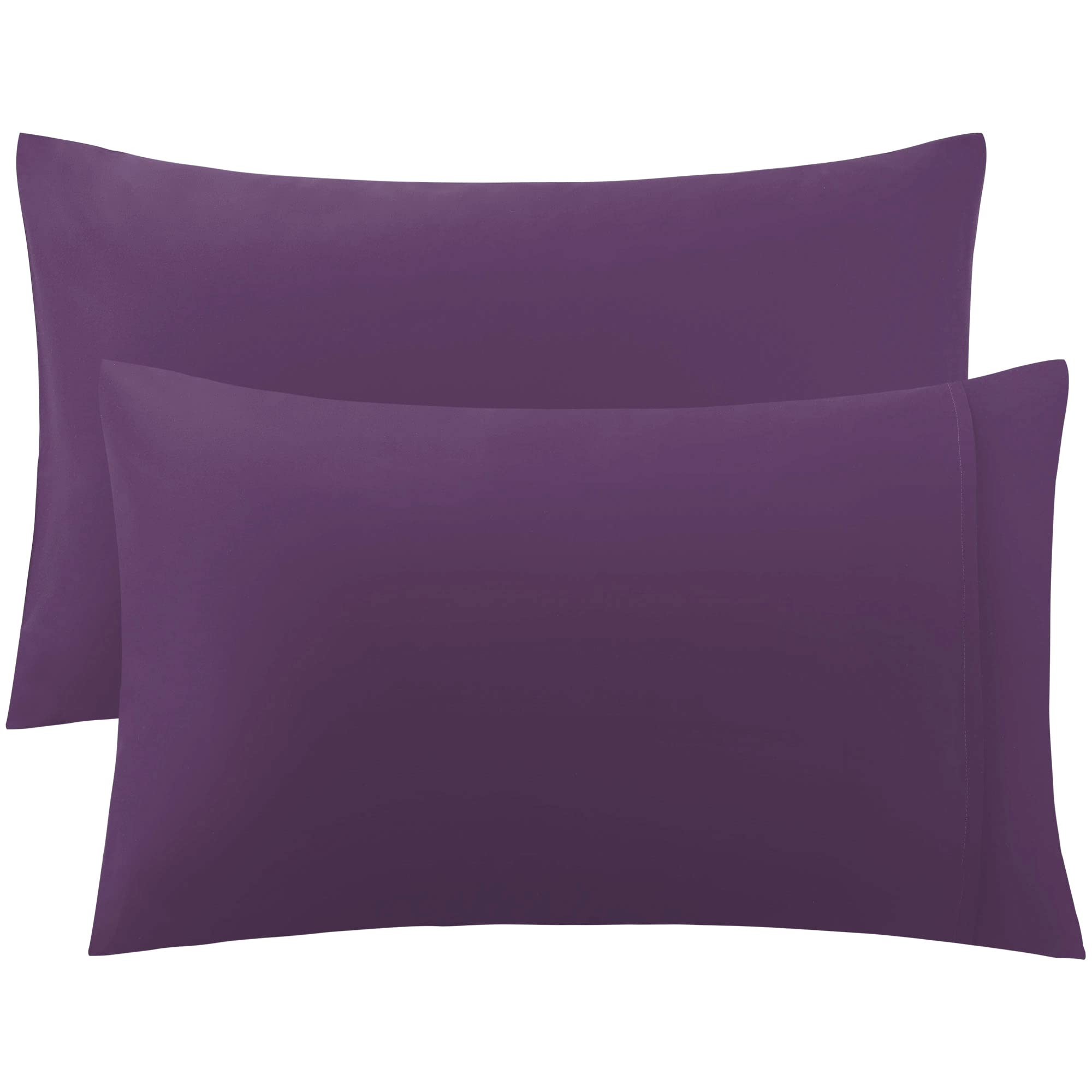 sourcingmap Pillow Cases Covers Home Room Pillowcases with Envelope Closure Housewife Egyptian Cotton 250 Thread Count Set of 2 Deep Purple King(51x91cm)