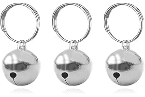 SKYPIA 3 Pack Pet Bells for Dog Cat Collar Charm Pet Pendant Accessories Stainless Steel Anti-Lost Training Bells for Collars Pet Pendant Accessories 1/2-Inch Silver