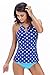 Aleumdr Womens Halter Strappy Tankini Swimsuit Printing 2pcs Bikini Set Swimwear