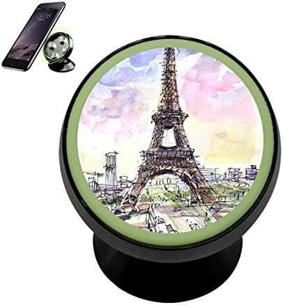 Eiffel Tower Customized Magnetic Phone Car Mount Holder for iPhone 360 Rotation Noctilucent Function,Black