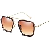 Retro Aviator Sunglasses Square Metal Frame for Men Women