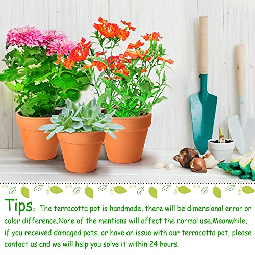 3 Pack Terracotta Pots for Plants, 4 Inch 4.7 Inch 5.5 Inch, Terra