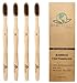 EcoFrenzy - Eco-Friendly Natural Bamboo Toothbrush: Soft BPA Free Charcoal Bristles, 100% Biodegradable Handle and Packaging. Vegan and Cruelty Free. (Pack of 4)