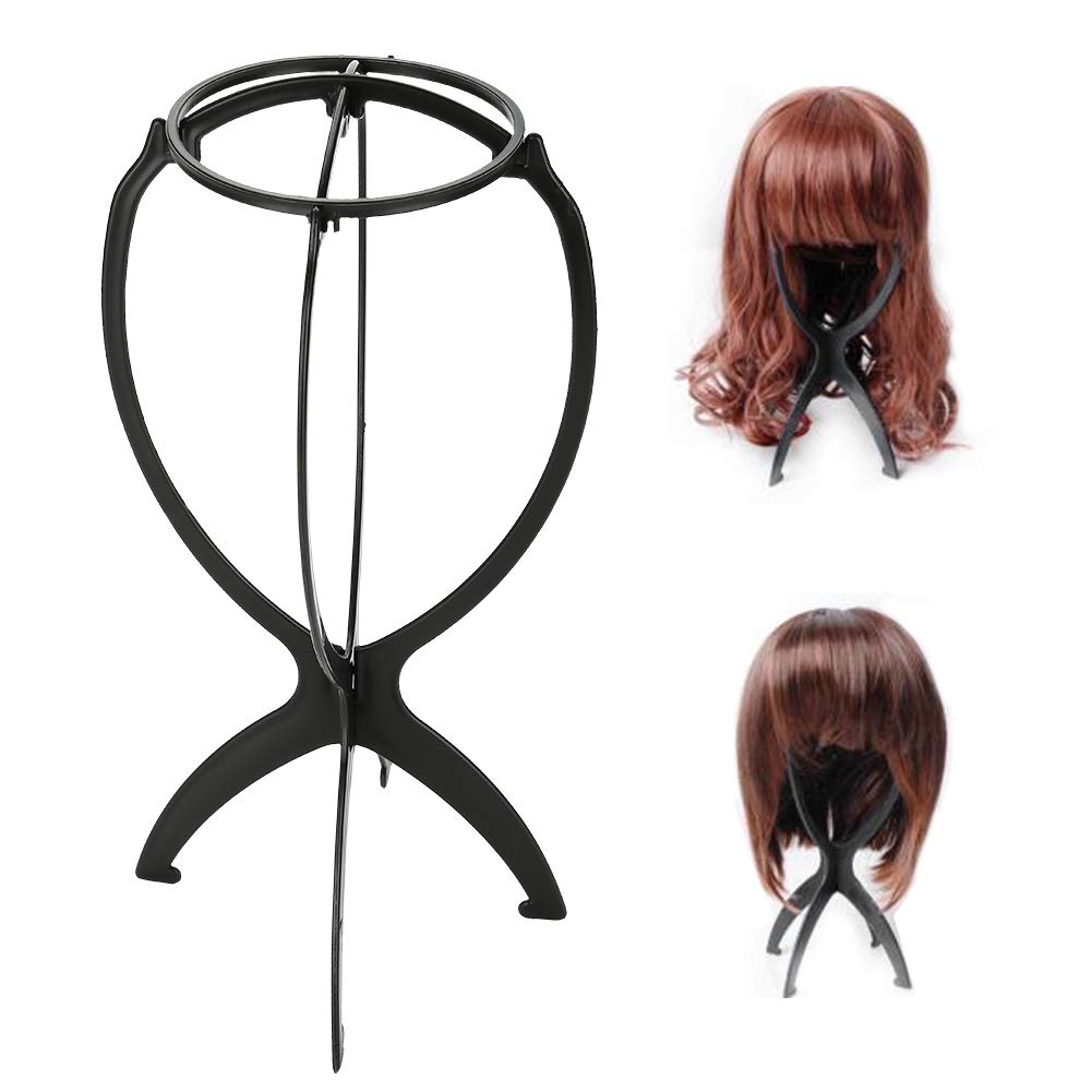 TMISHION Wig Stand for Hats Wigs - Professional Foldable Detachable Portable Display Holder Durable Air Dry Rack