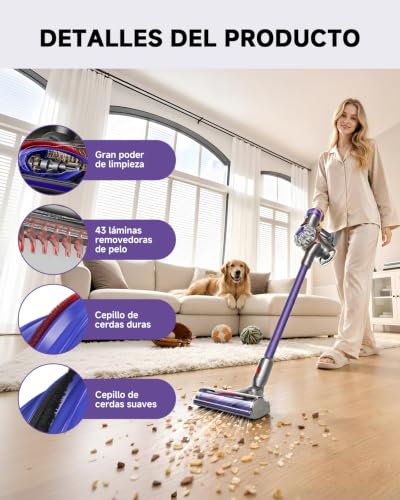 Cepillo Motorizado Anti-Enredos para Dyson V12 Detect Slim / V12 Origin /V9 Motorbar – Cabezal de Recambio con Transmisión Directa, Accesorio Turbo para Suelos Duros | Cepillo Motorizado para Dyson V12 Detect Slim / V12 Origin /V9 Motorbar Aspiradoras