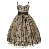 Kids Dream Black Champagne Flocking Christmas Dress Little Girls 2T-12