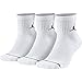 Nike Mens 3-Pack Jordan Jumpman Quarter Socks White/Black X-Large