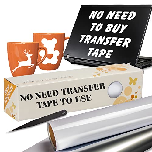 unuaST Updated White Permanent Vinyl for Cricut Machine, Reverse