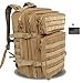 Z ZTDM Outdoor Large 40L Tactical Backpack Military, 3 Day Assault Pack, Bug Out Survival Bag, MOLLE Rucksack for Travel Picnics, Heavy Duty & Waterproof 900D Oxford, USA Flag Patched (40L Tan)