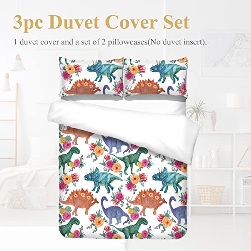 Arightex Boys Dinosaur Twin Size Bedding Watercolor Dinosaurs in Blue