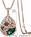 Calors Vitton Rose Gold Plated Flower Water Drop Crystal Long Sweater Chain Pendant Necklace green 8