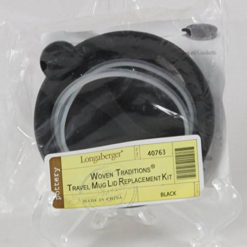 Longaberger Woven Traditions Travel Mug Lid Replacement Kit, Black (40763)