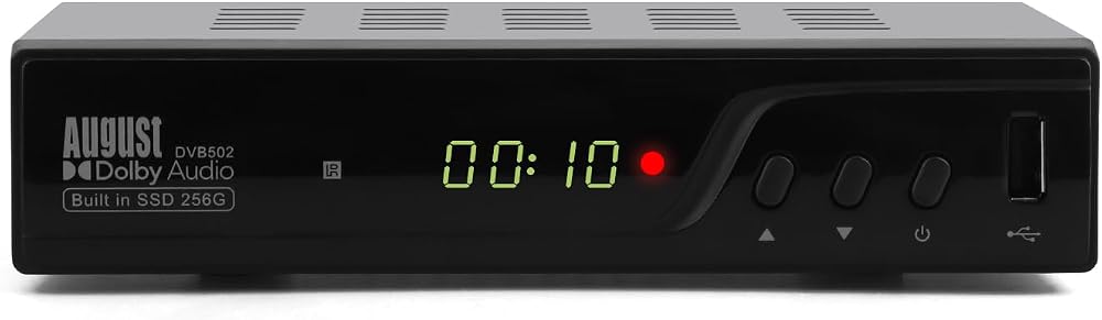 August DVB502 256GB SSD Freeview HD Set Top Box Twin Tuner Recorder HDMI