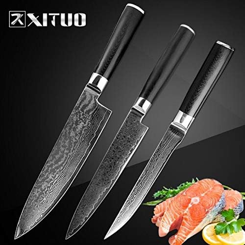 Best Quality - Knife Sets - Damascus Knife Set 67 Layers Japanese Damascus Steel vg10 Chef Slicing Boning Kitchen Knives Pro Tools NEW Dining Tool New - by HURA - 1 PCs