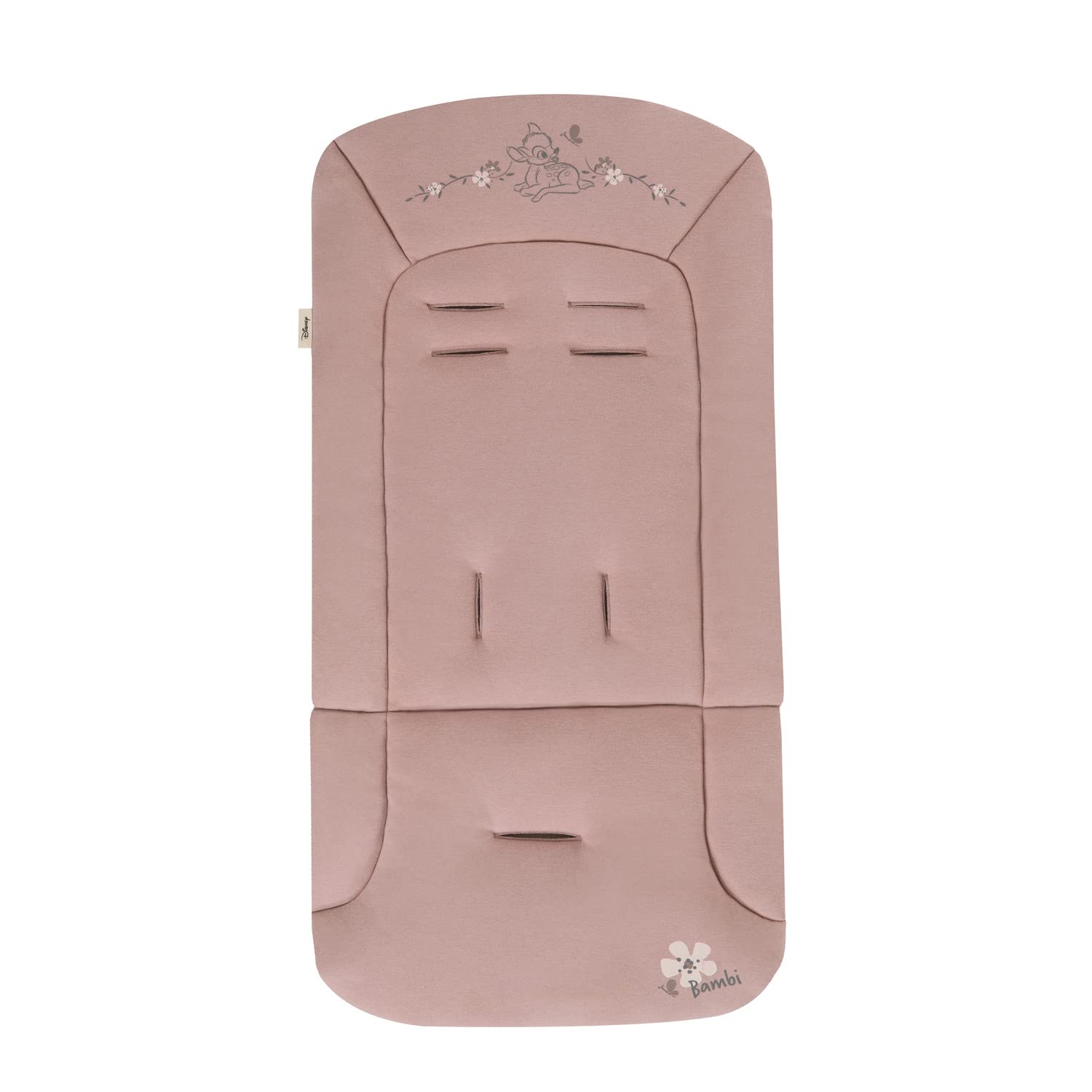 hauck Padded Pushchair Liner, Disney Bambi Rose - Universal Fit for Most Pushchairs, Strollers & Bike Trailers, Breathable & Soft Cotton, Machine Washable