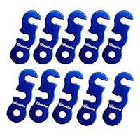 Yillsen Ultralight Aluminum Alloy Guyline Cord Adjuster Tent Tensioners Rope Adjuster for Tent Camping Hiking Backpacking Outdoor Activity Pack of 10 Blue