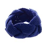 AStorePlus Fashion Girls Winter Winter Warm Twists Knit Crochet Snood Headband, Blue