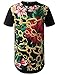URBANCREWS Mens Hipster Hip Hop Graphic Print Crewneck Longline T-shirt
