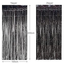 Black Tinsel Curtain Party Backdrop Glitter
