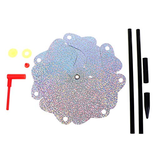 LOCOLO 10 Pieces Bird Repellent Pinwheels Holographic Mylar Pin Wheel Spinners for Farm Garden Field, Keeping Birds Away - Thumbnail 2