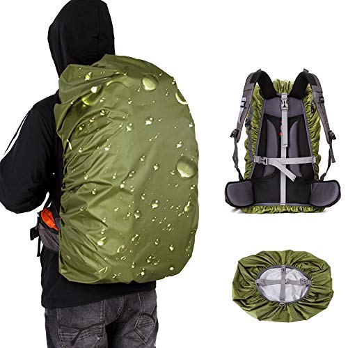Loowoko Waterproof Backpack Rain Cover for (25-90L), Upgraded Anti-Slip Cross Buckle Strap & Rainproof Storage Pouch, for Hiking, Camping, Traveling, Cycling, Outdoor Activities