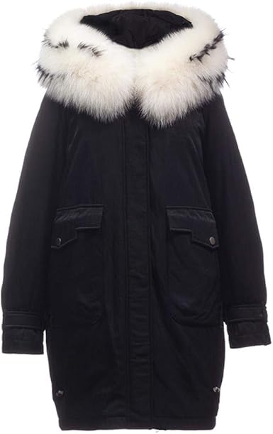puffer coat with fox fur hood